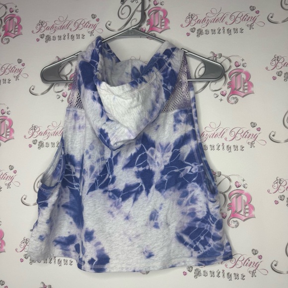 Victoria secret tank sweater pull over hoodie vest mesh fishnet detail purple - Picture 3 of 8